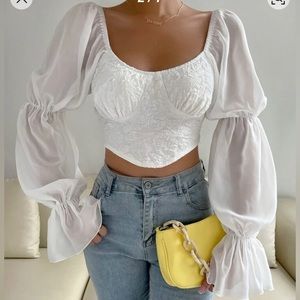 Lace Up Backless Curved Hem Bustier Crop Blouse